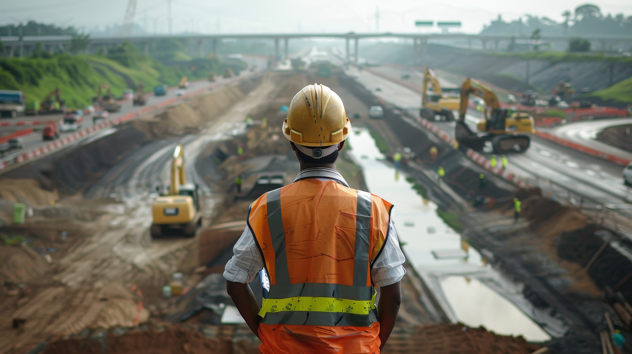 Construction site worker in Atlantic Canada